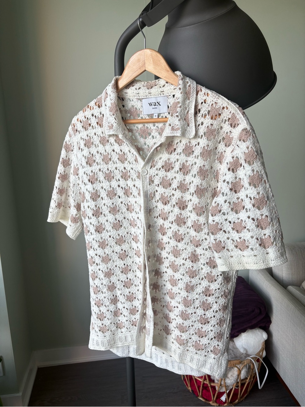 Wax London Crochet Button Up Shirt